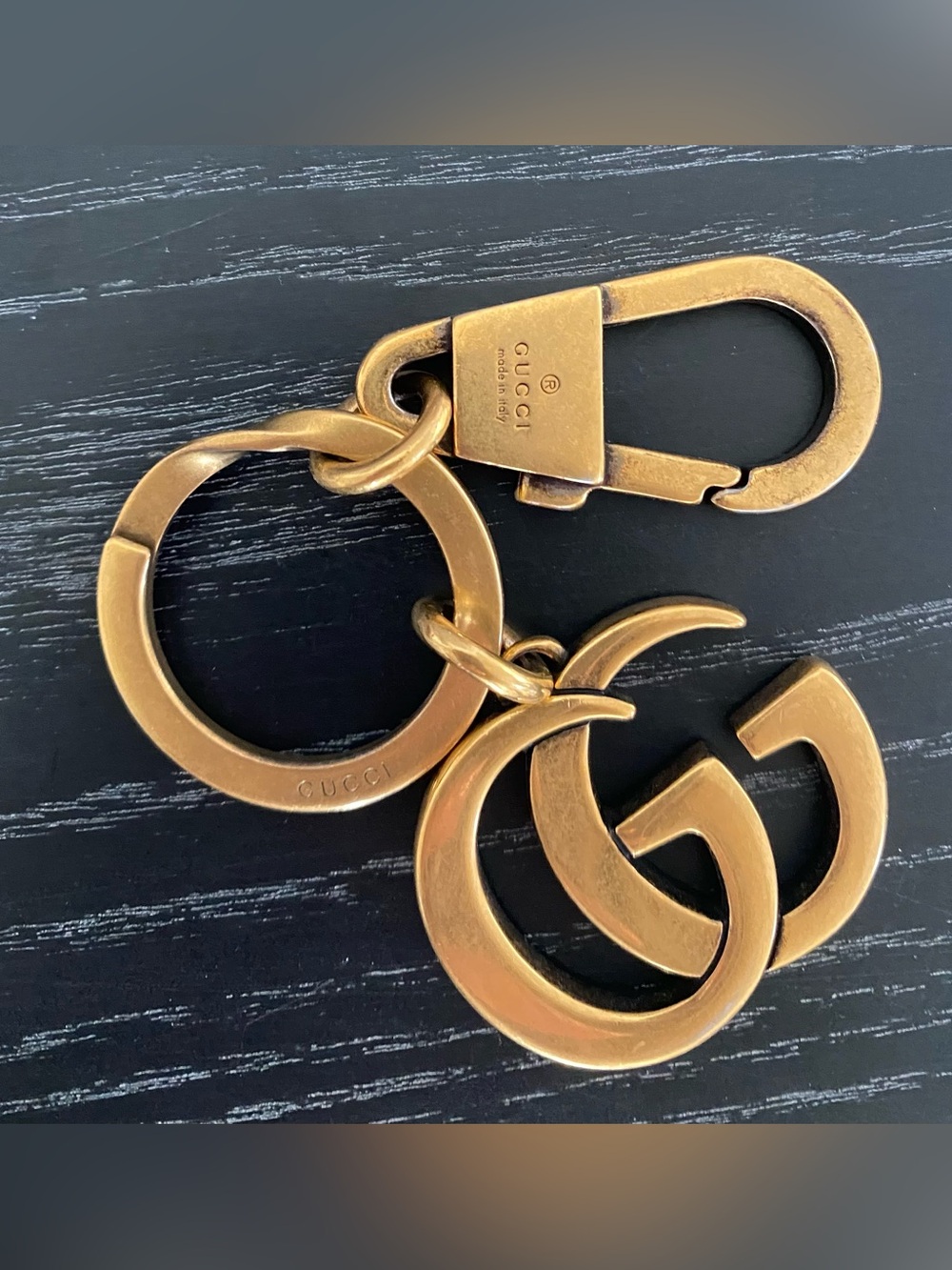 Authentic Gucci Gold Double G Keychain Bag Charm - Picture 8 of 9